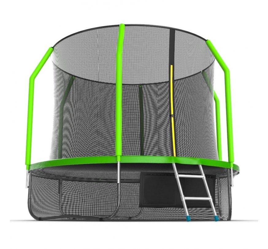 EVO JUMP Cosmo 10ft (Green) + Lower net. Батут с внутренней сеткой и лестницей, диаметр 305 см (зеленый) + нижняя сеть