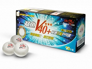 Теннисные мячи DOUBLE FISH 40+ 3*, 10 мячей в упаковке, белые. Для профессионалов.