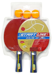 Набор START LINE: 2 Ракетки Level 200, 3 Мяча Club Select, упаковано в блистер